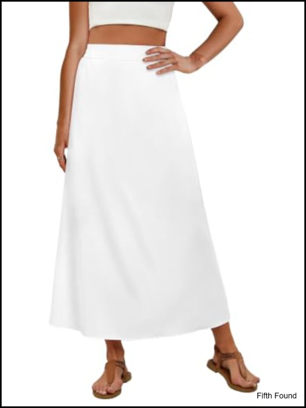 Womens Maxi Long Skirt A-Line High Rise Smocked Waist Flowy Casual